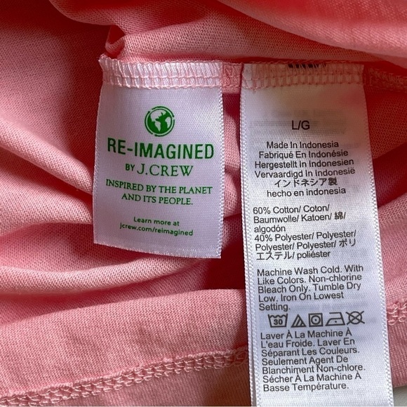 J. Crew Men’s size Large Pocket Tee Slim Heathered Washed T-Shirt cool Pink NWT - Picture 4 of 9